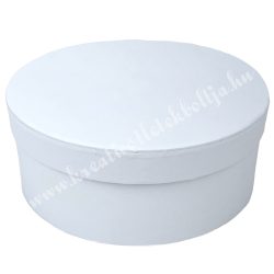 Kerek kalapdoboz, fehér, kicsi, 15 cm