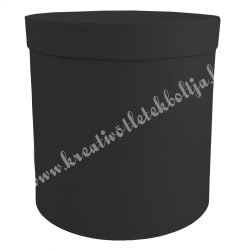 Papírdoboz, henger, fekete, 15x15 cm