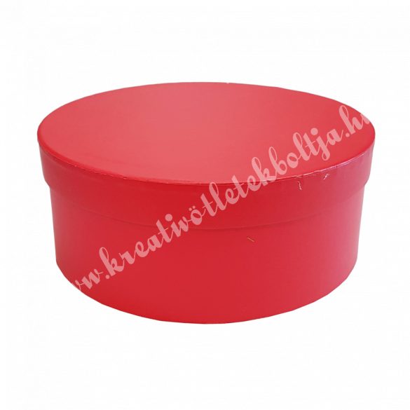 Kerek kalapdoboz, skarlátvörös, kicsi, 15 cm