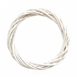 Vesszőkoszorú, fehér, 25 cm