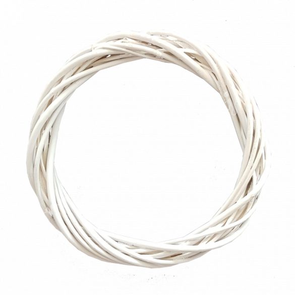 Vesszőkoszorú, fehér, 25 cm