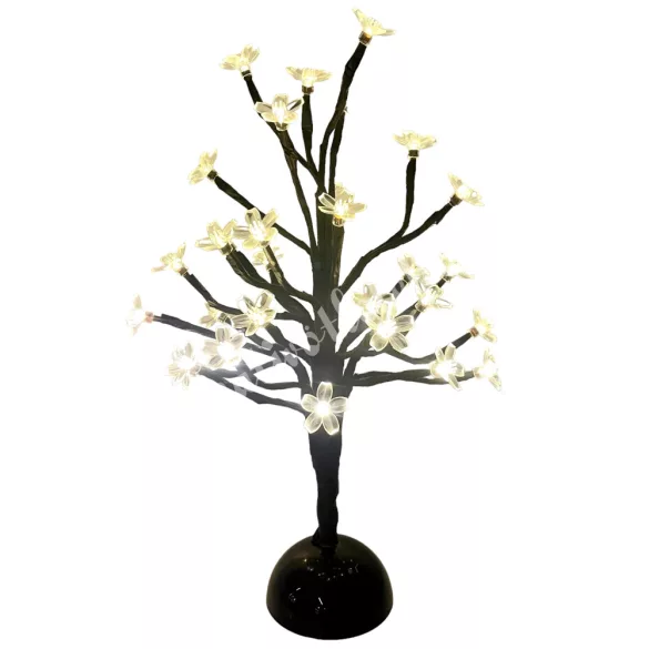 LED-es virágos fa, 32 izzós, meleg fehér, 40 cm