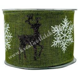 Karácsonyi szalag, hópehely és szarvas, 6 cm (77)