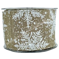 Karácsonyi szalag, hópehely, 6 cm (57)