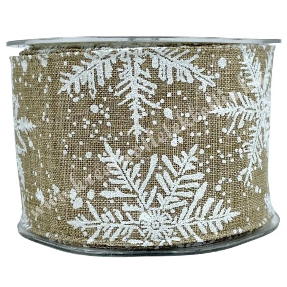Karácsonyi szalag, hópehely, 6 cm (57)