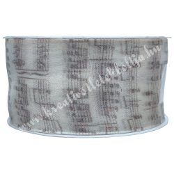 Karácsonyi szalag, organza, kotta, 4 cm (152)