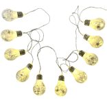 LED-es égősor, villanykörte, 10 izzós, meleg fehér