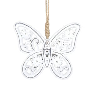 Akasztós pillangó, fehér, 15,5x21 cm