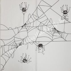 Szalvéta, ősz, pók és pókháló, 33x33 cm (43)