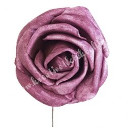 Betűzős polifoam rózsa, vintage lila, 5 cm