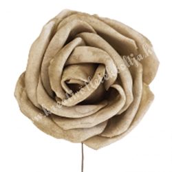Betűzős polifoam rózsa, vintage zöld, 5 cm