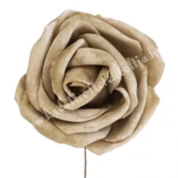 Betűzős polifoam rózsa, vintage zöld, 5 cm