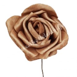 Betűzős polifoam rózsafej, barna, 5 cm