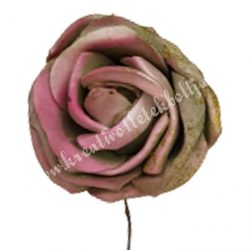 Betűzős polifoam rózsafej, bordós zöld, 5 cm