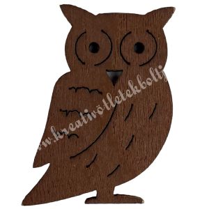 Ragasztható fa bagoly, barna, 3x4 cm