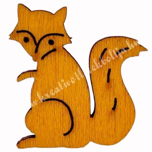 Ragasztható fa róka, narancssárga, 3x3 cm