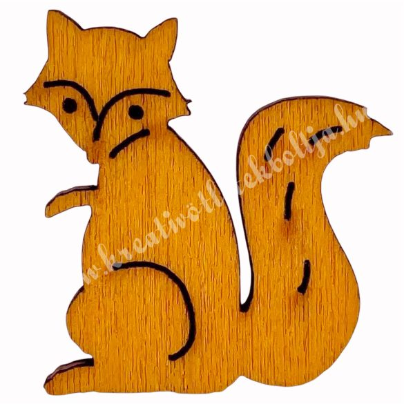 Ragasztható fa róka, narancssárga, 3x3 cm