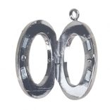 Emlékőr medál, nyitható, antracit színű, 30x39x16 mm