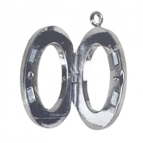 Emlékőr medál, nyitható, antracit színű, 30x39x16 mm