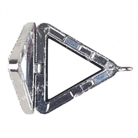 Emlékőr medál, nyitható, platina színű, 30x30 mm