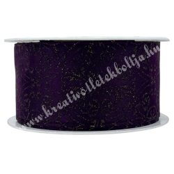 Karácsonyi szalag, lila, 3,8 cm (87)