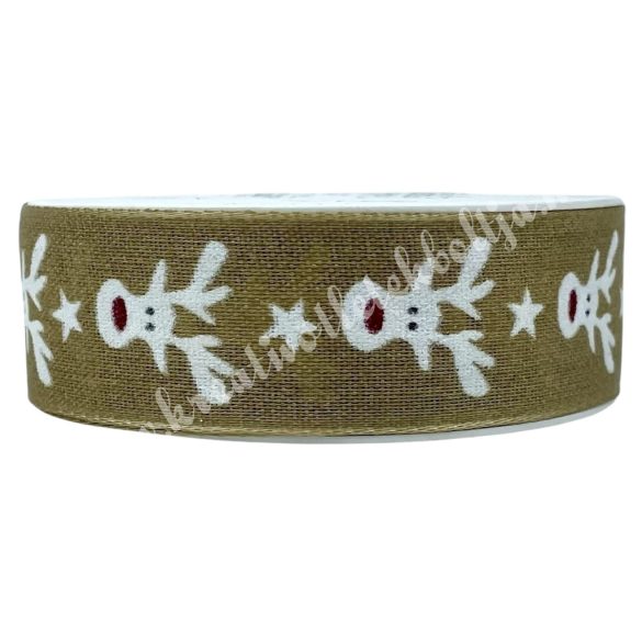 Karácsonyi szalag, szarvas, 2,5 cm (73)