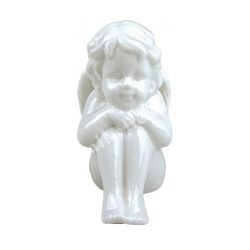 Porcelán angyal, ülő, 5x8,5 cm