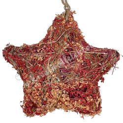 Akasztós csillag, piros, 15x13 cm