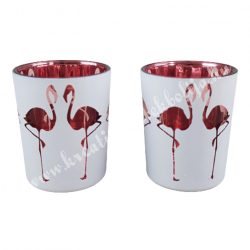 Flamingós mécsestartó, 5,5x7 cm, 2 db/doboz