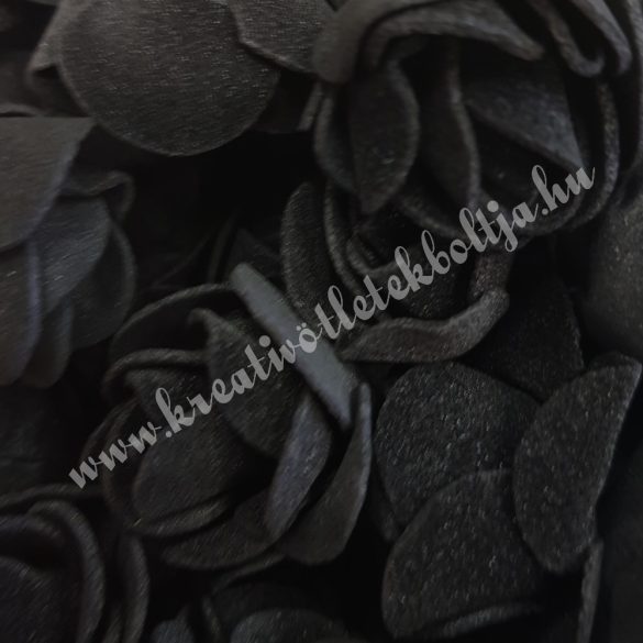 Habrózsa/ polifoam rózsa, fekete, 3 cm, 50 db/csomag