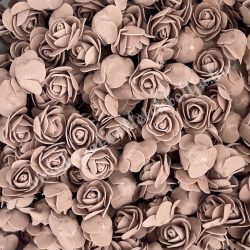 Habrózsa/ polifoam rózsa, kakaó, 3 cm, 50 db/csomag