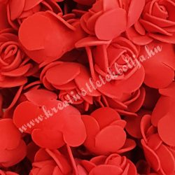 Habrózsa/ polifoam rózsa, piros, 3 cm, 50db/csomag