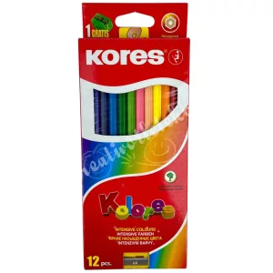 Kores színesceruza készlet faragóval, 12 db/csomag