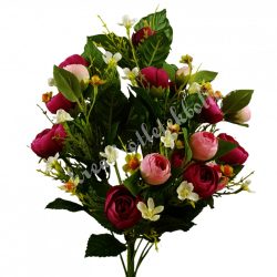 Vegyes virágcsokor, magenta-rózsaszín, 57 cm