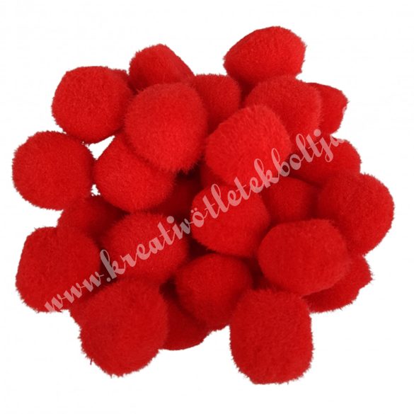 Pompon, piros, 20 mm, 25 darab/csomag