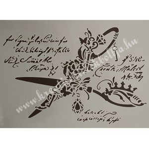 Stencil 22., dekor olló, A4
