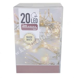 LED-es égősor, 20 izzós, meleg fehér