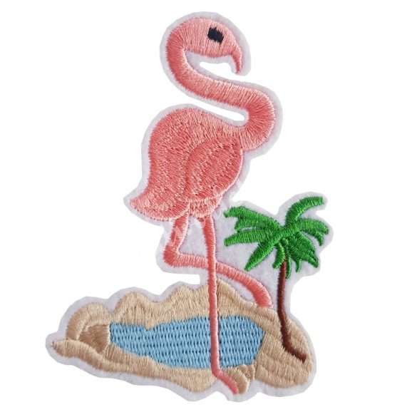 Vasalható matrica, flamingó, 7x10 cm
