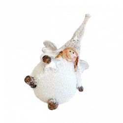 Angyal fehér-ezüst, ülő