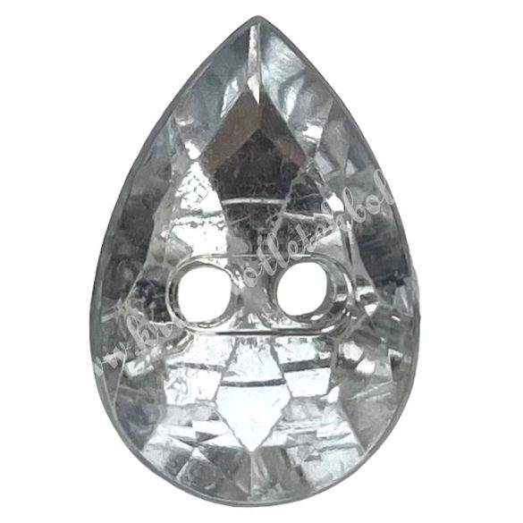 Dekorgomb, ezüst, csepp, 1x1,5 cm