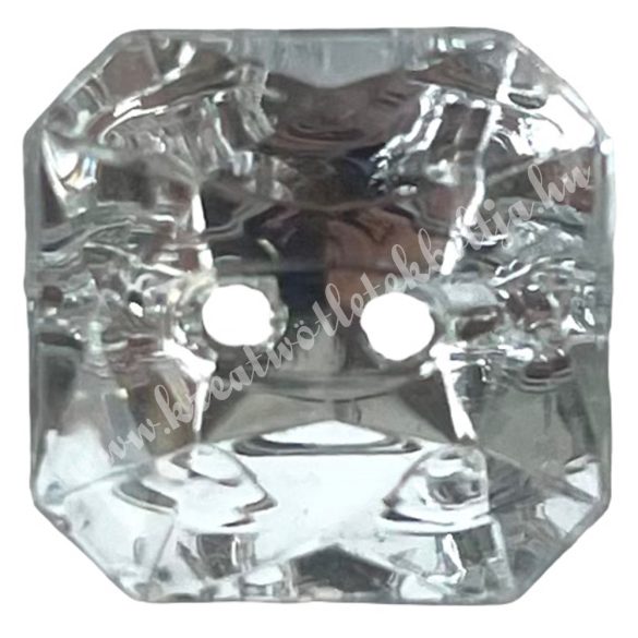Dekorgomb, ezüst, négyzet, 1,1x1,1 cm