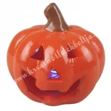 Kerámia halloween tök, LED-világítással, 5x5 cm