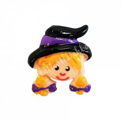 Ragasztható figura, kislány, lila szalagos kalapban