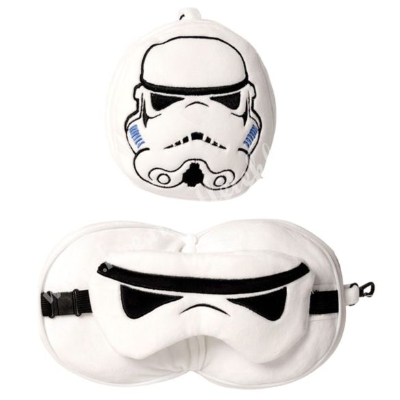 Plüss utazópárna szemmaszkkal, birodalmi rohamosztagos, 14x13 cm