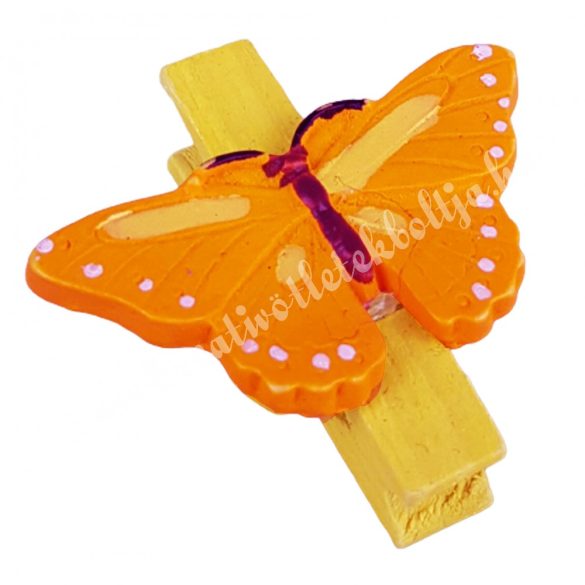 Csipeszes pillangó, sárga-napsárga, 4x3,5 cm