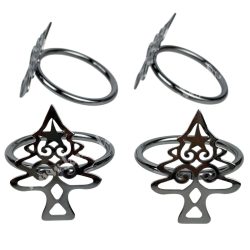 Fém szalvétagyűrű, fenyő mintás, 4 db/csomag