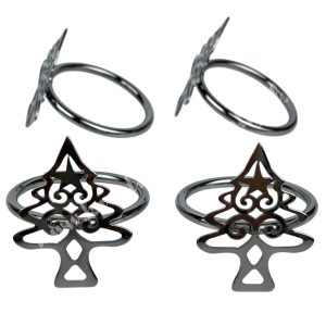 Fém szalvétagyűrű, fenyő mintás, 4 db/csomag