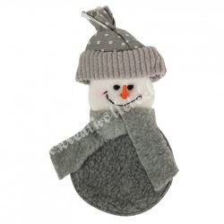   Textil hóember pöttyös sapkában, fémcsipesszel, 6x12,5 cm