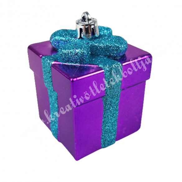 Műanyag ajándékdoboz, lila, 5x5 cm
