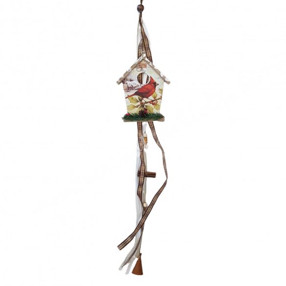 Madárház madárral, ajtódísz, 74 cm